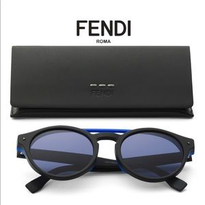 Fendi Oval Blue Black Luxury Men Sunglasses